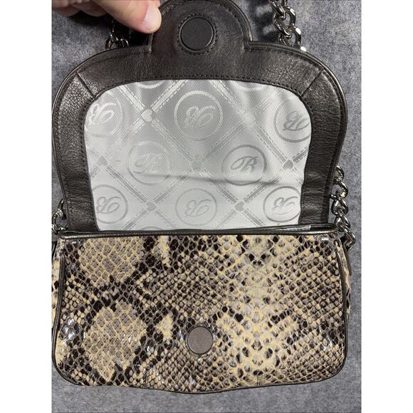 Brighton Women’s Snake Embossed Leather Handbag Single Shoulder Chain - Picture 10 of 14
